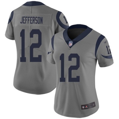 Nike Los Angeles Rams #12 Van Jefferson Gray Women's Stitched NFL Limited Inverted Legend Jersey
